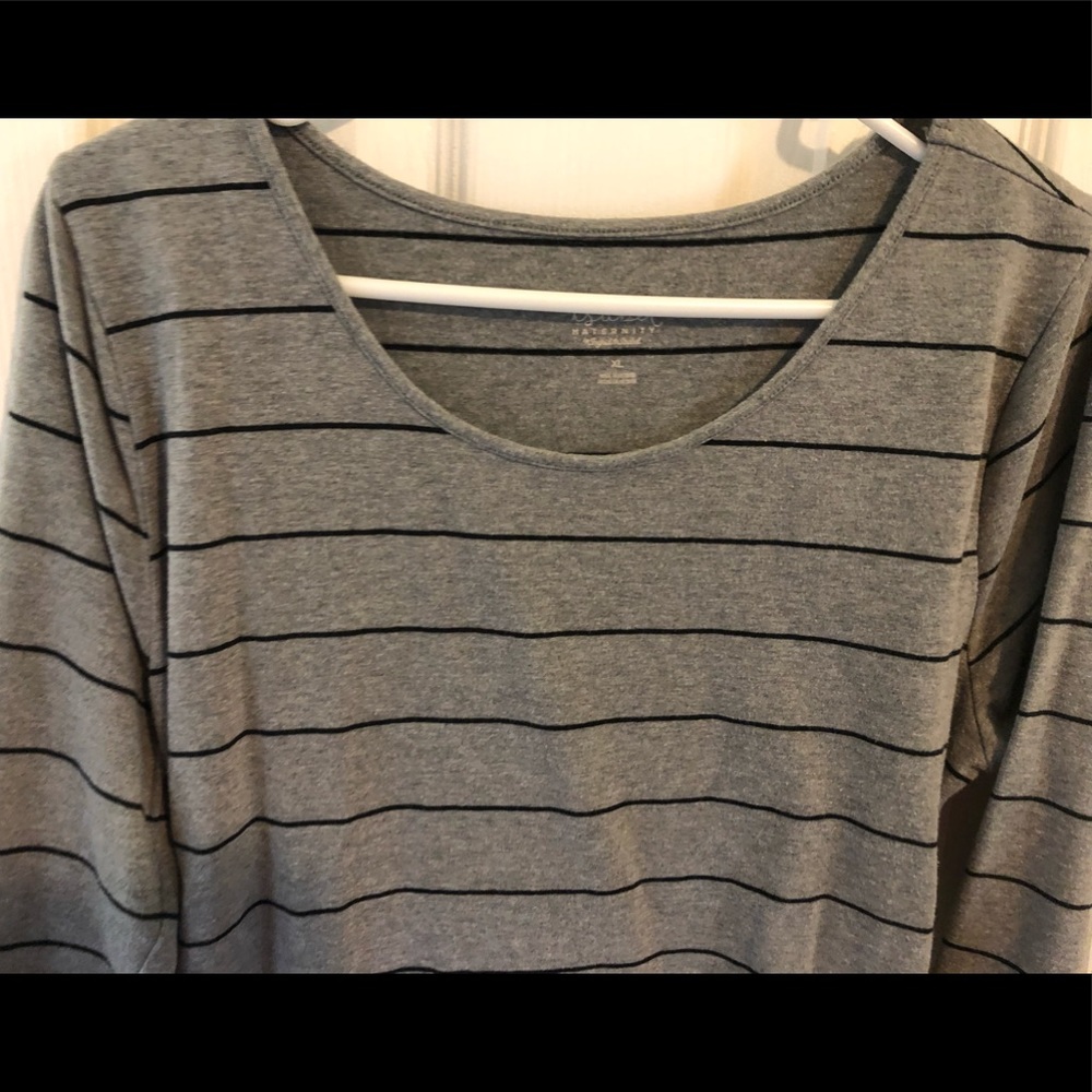 Gray Rouched Maternity Dress